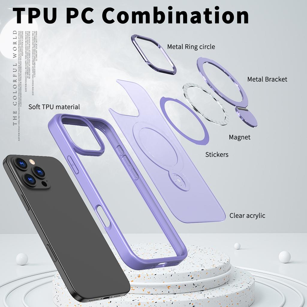 For iPhone 17 Case Kickstand Camera Slider PC + TPU Phone Cover Compatible with MagSafe