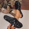Fashion Women Slippers Plus Size Closed Toe Slippers Ladies Outdoor Casual Shoes Women Round Toe Bling Flat Sandals Home Slides Women
