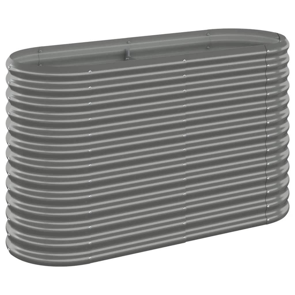 Vidaxl Raised Planter, Powder-Coated Steel 114X40X68 Cm, Grey