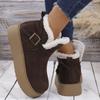 Fashion Comemore Autumn and Winter New Thick Bottom Women's Shoes Flat Bottom Snow Boots Padded Warm Cotton Shoes Casual Platorm Botines
