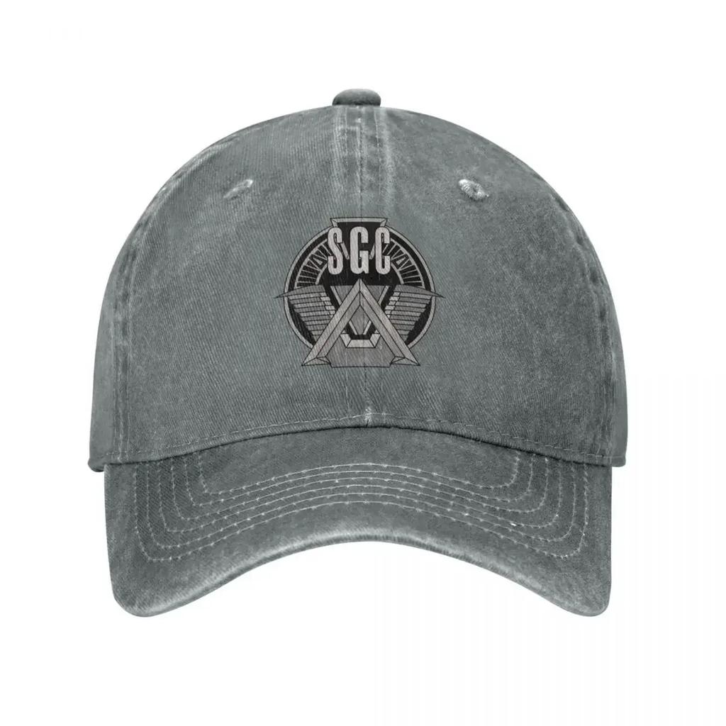 SGC Stargate Command Unisex Retro Denim Washed Baseball Caps Male Cowboy Dad Hats Camping Womens Trucker Cap