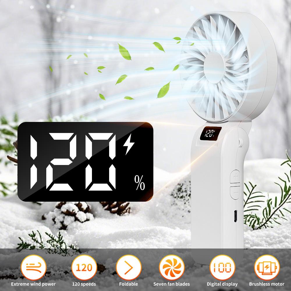 

Mini Fan Portable Handheld Fan USB Rechargeable Fan Display Screen Lightweight Handy Pocket Size Low Noise Small Electric Fan United States