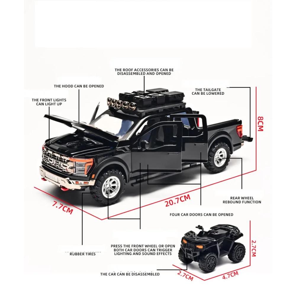 1/24 Ford F150 SVT RAPTOR Modified Version Alloy Model Car Toy Diecasts Metal Casting Sound and Light Car Toys For Children Vehicle