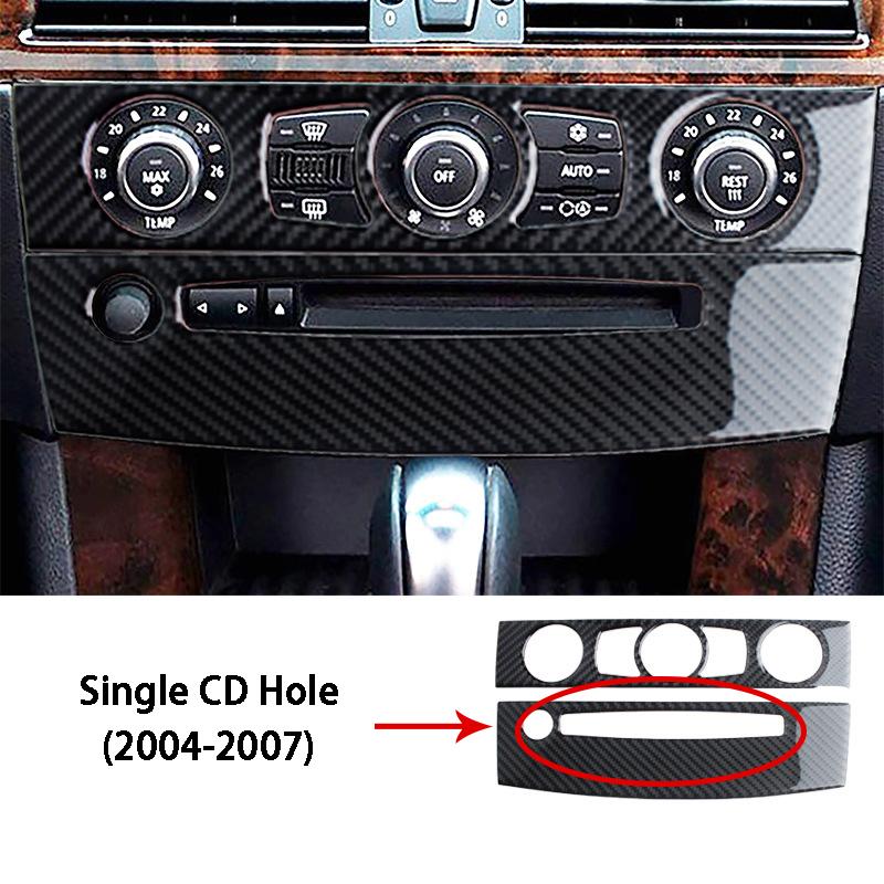 Fibră de carbon pentru interiorul mașinii pentru climatizare centrală CD panou capac ornamente autocolante pentru BMW Seria 5 E60 2004-2010 