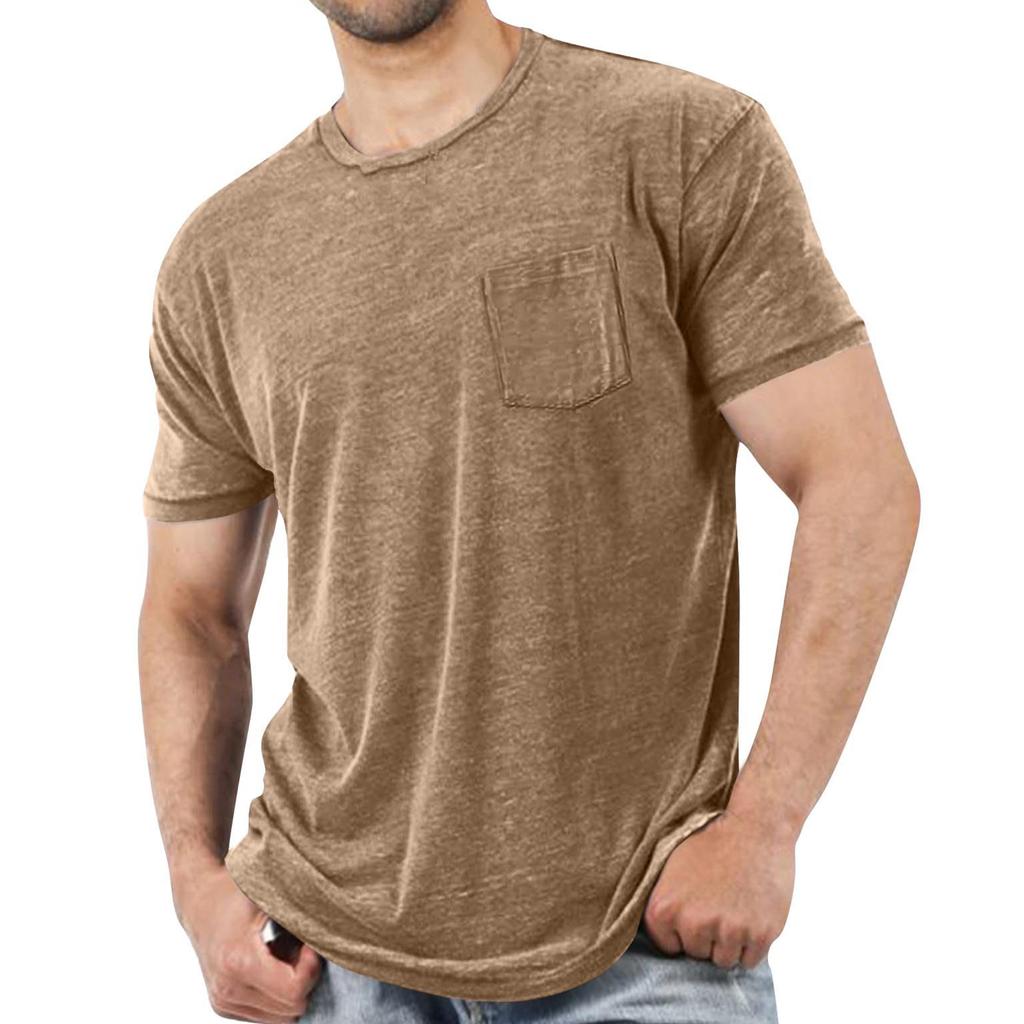 Man's  Leisure  Round  Neck  With  Pocket  Short  Sleeves  T,Shirt