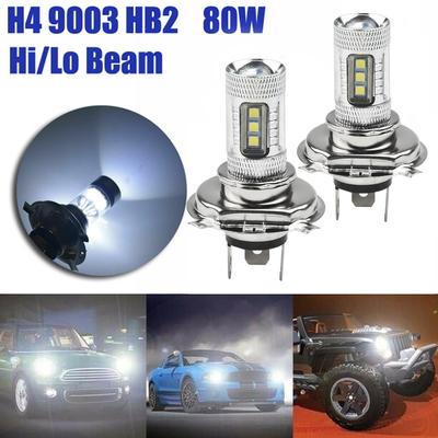 Motorrad H4 HB2 9003 100W LED Scheinwerfer Kit Glühbirne Hi/Lo Weiß 8000K