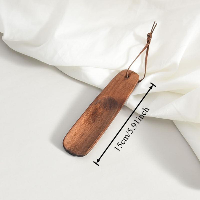 

Solid Wood Long Handled Shoe Puller Hotel Supplies Walnut Color Shoe Lifting Device Home Shoe Wearing Device