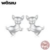 925 Sterling Silber Mini Schöne Chihuahua Hund Ohrstecker Für Frauen Schöne Haustier Schraube-back Ohrring Mädchen Schmuck Geschenk