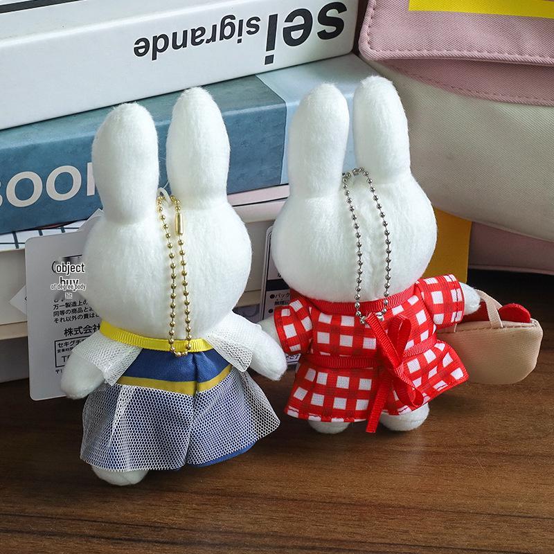 Spring Fruit Miffy Bunny Plush Keychain – Cute Apple Doll Pendant Backpack Ornament Toy