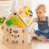 Early Education Blue Busy House Busy Board Wooden Montessori Unlocking Playing Music Concentration Training Teaching Children Toys