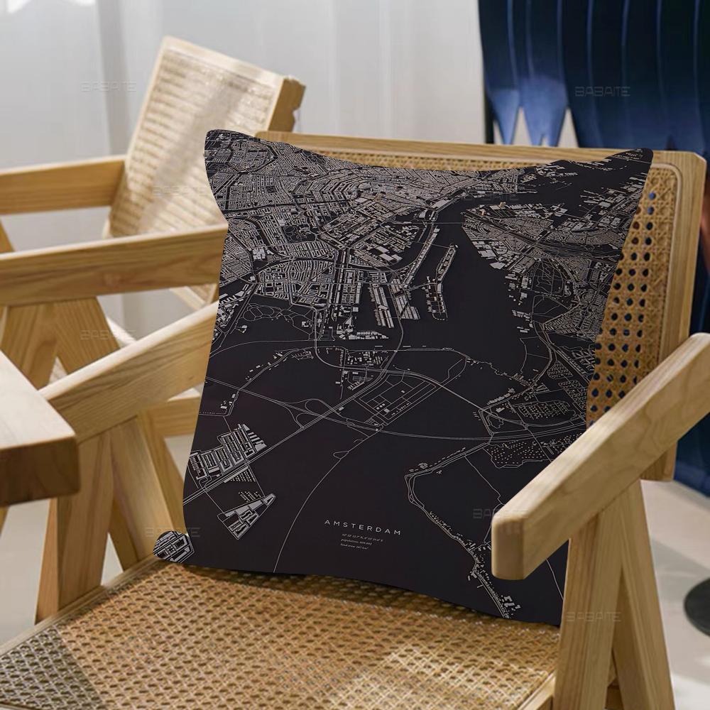 City Urban Route Cushion Cover Pillowcase Upholstery Sofa Throw Pillow Home Decor Pillowcas