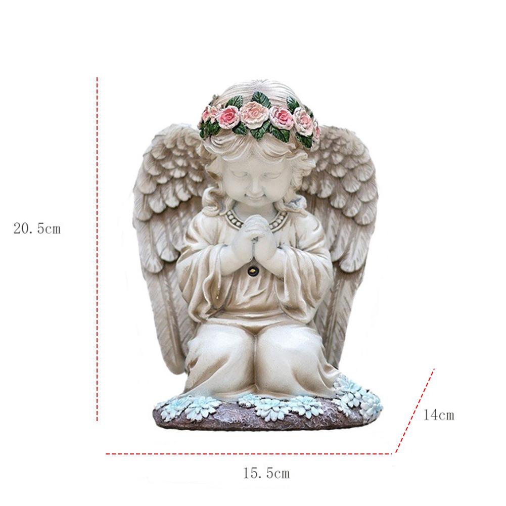 Luce Statua Angelo Solare Statua Angelo in Preghiera Accensione Automatica Scultura Angelo Decorativa Luce LED Angelo da Giardino per Decorazione Casa