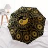 Golden Yin Yang Symbo Umbrella, Portable 3-Fold Compact Umbrella,Christmas Gift ES448