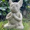 Waterproof Resin French Bulldog Sculpture Yoga Pose Meditation Dog Figurine Zen Garden Decoration Waterproof Prayer Ornaments