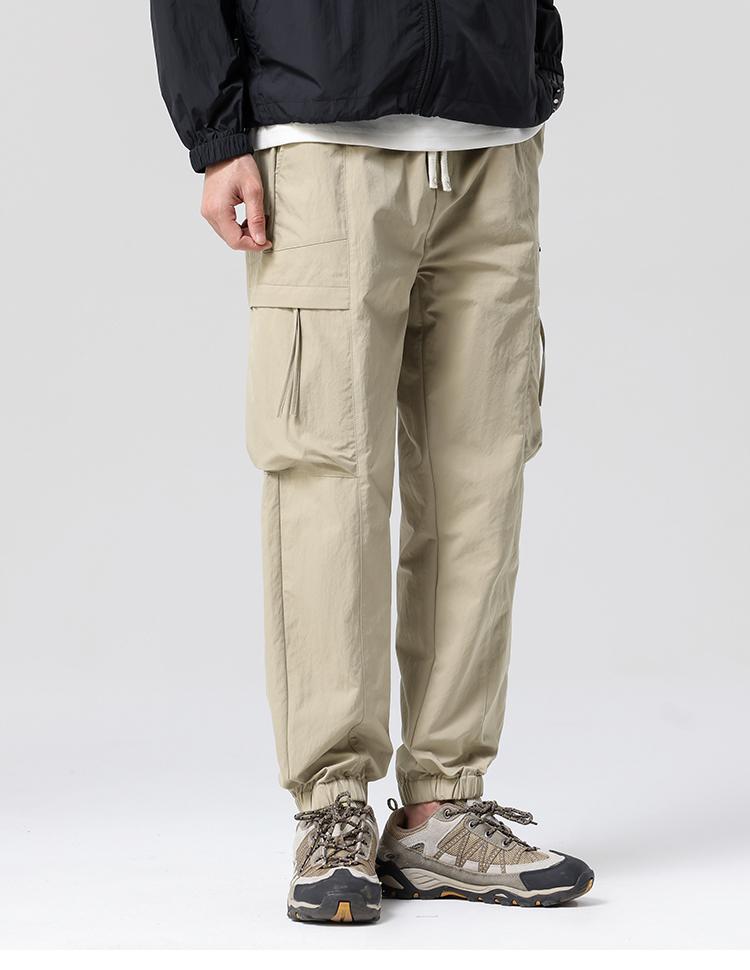 Sports Outdoor Workwear, Large Pocket, Trendy Tapered Ankle, Men's Casual Pants