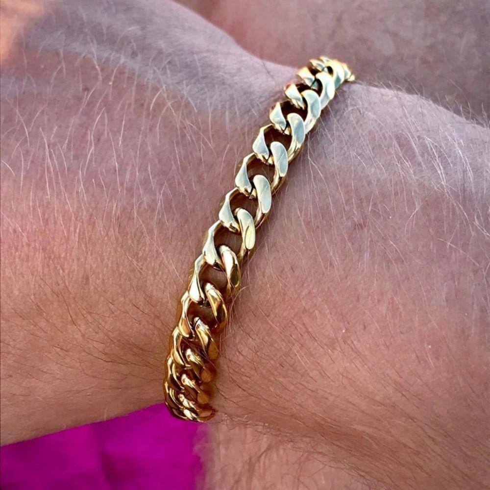 Wannee New Trendy Cuban Chain Men Bracelet Classic Stainless Steel 3 5 7mm Width Chain Bracelet For Men Women Jewelry Party Gift