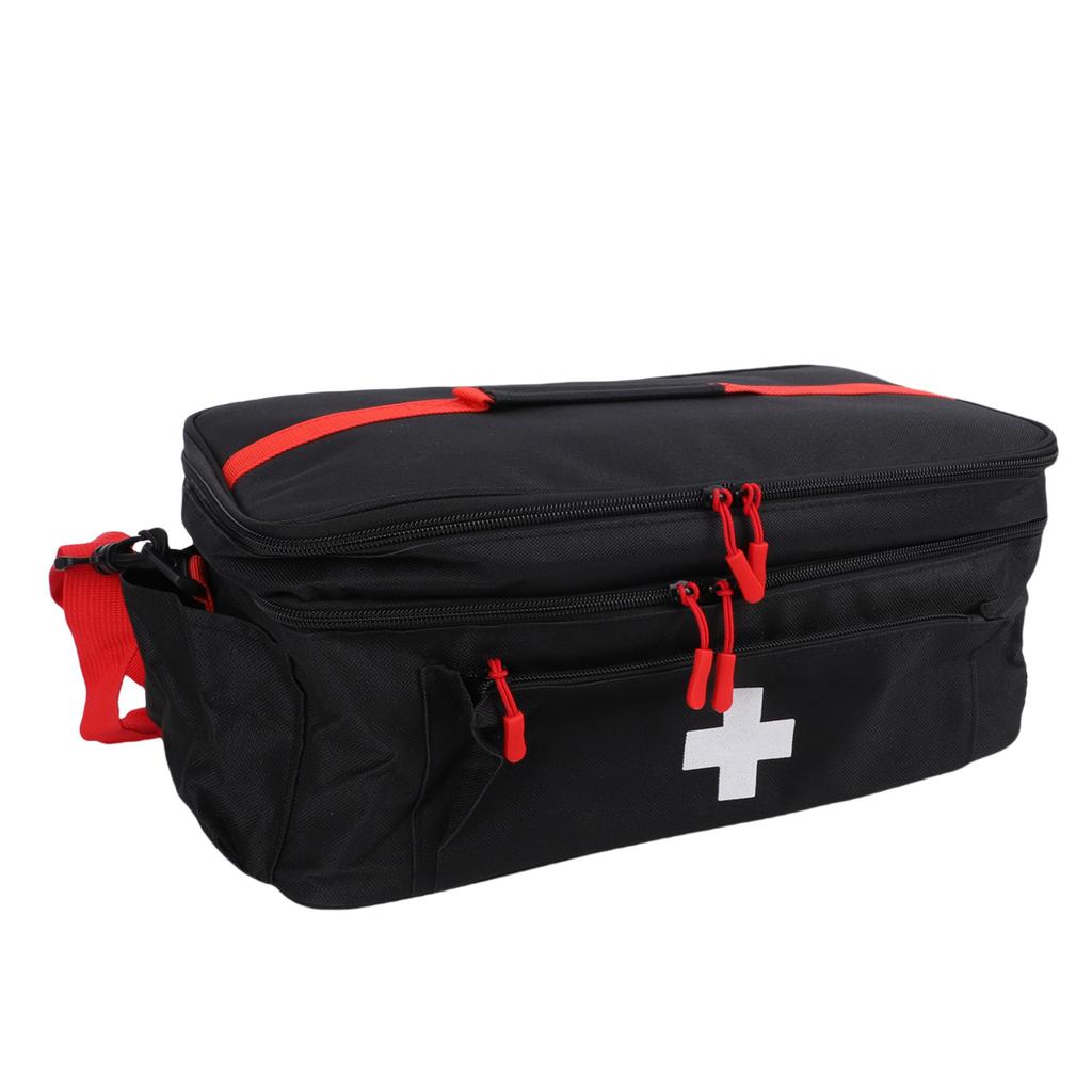 First Responder Bag Medication Carrying Case Emergency Supplies Storage Bag for Car Home Office Outdoor Black