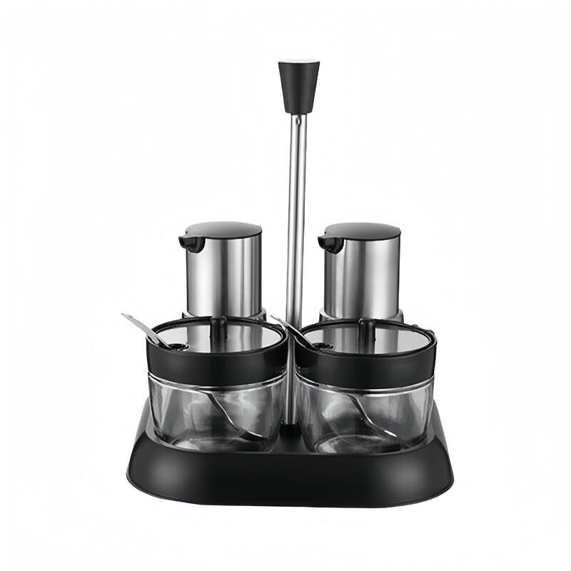 ZLIII Commercial Glass Seasoning Jar Set with Base