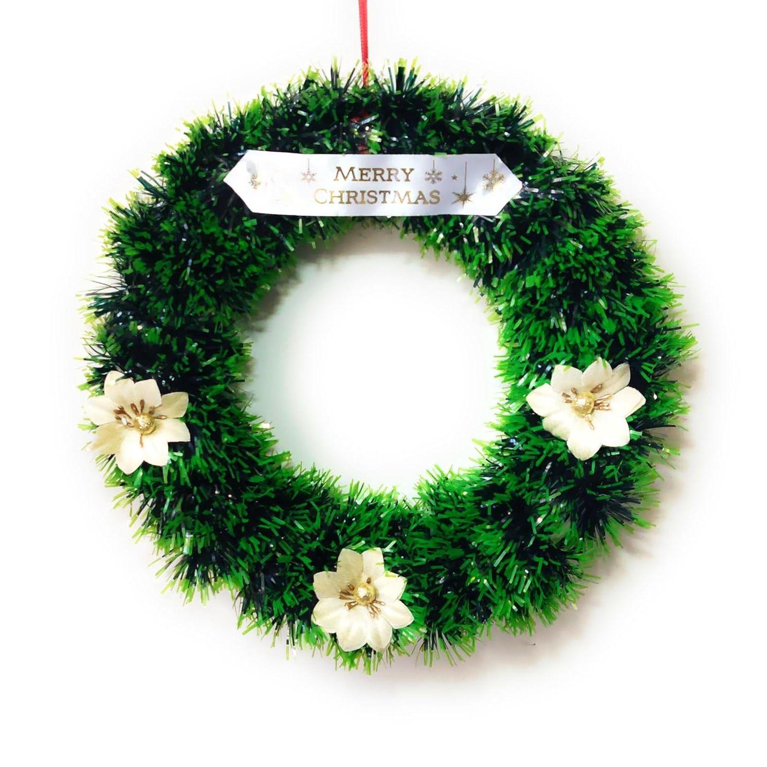 

Christmas Wreath for Front Door - Size 10 inch, Wall Hanging, Decoration for Church, Home, Office, Shopping malls, Shops,Christmas Decoration Item