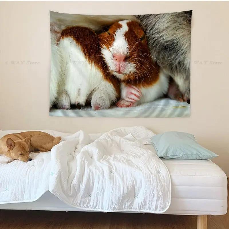Niedlicher Meerschweinchen-Druck Wandteppich Büro Wohnzimmer Wandteppich Heim Wanddekoration Wandteppich