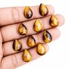 Tigerauge Edelstein, Tropfenförmiger Polierter Cabochon Loser Stein, Goldbraunes Tigerauge zur Schmuckherstellung