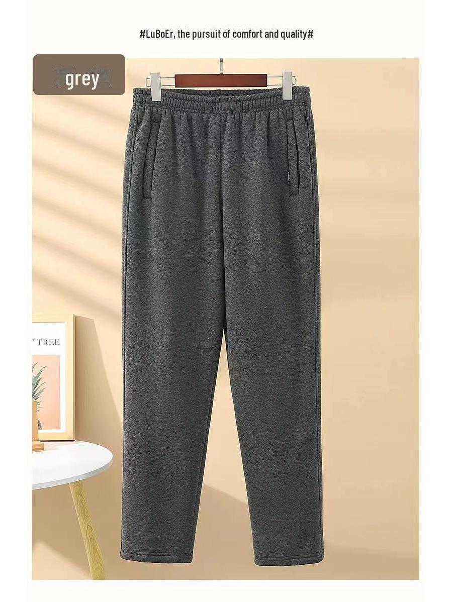 

Men s Plush Lambskin Sweatpants - Thickened, Loose Fit, Winter Casual Pants for Middle-aged and Elderly. 4XL (170-190 jin)