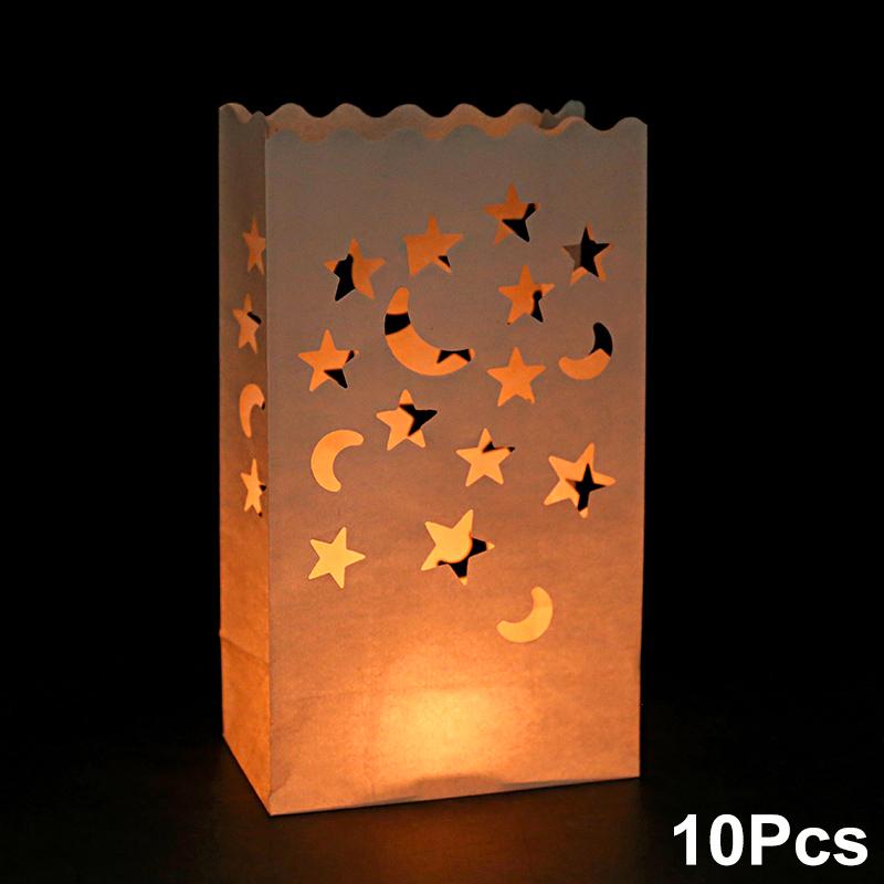 

10 шт. полые огнестойкие мешочки для свечей на Хэллоуин вечеринки белые изысканные несколько вариантов доступны