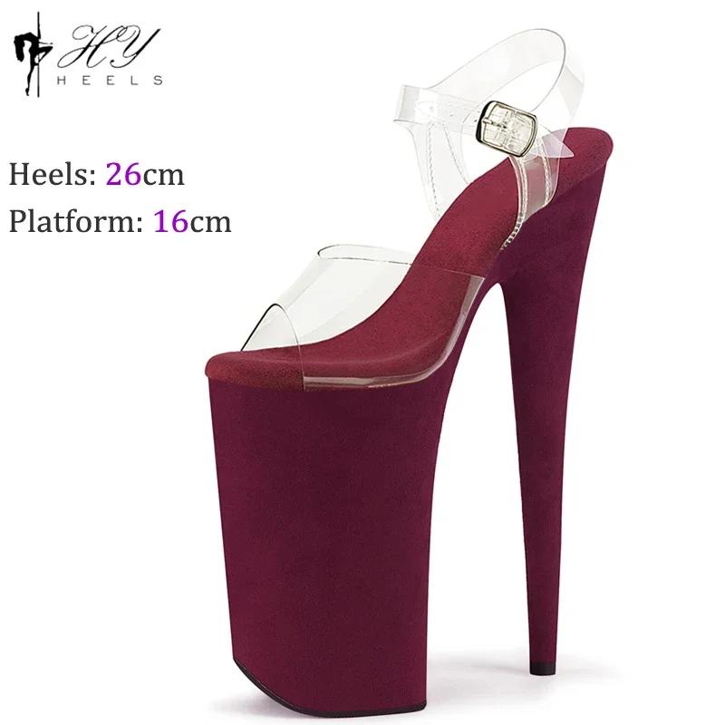 Fashion Nightclub 26cm Suede Pole Dance Shoes Women Cosplay Model Catwalk Waterproof Platform Stripper High Heels Sandals Plus Size 43