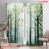 2pcs,2D Plane Printing Curtains Digital Printed Misty Forest Serenity Versatile Polyester Fabric (without Rod) All Seasons for