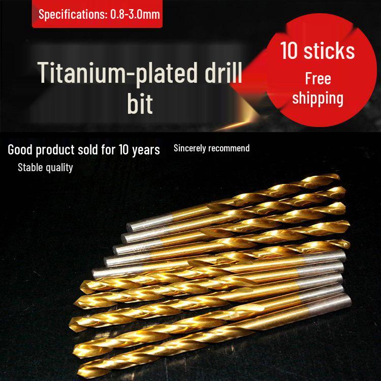 Titanium-Plated Stainless Steel Twist Drill Bit for Hand Drills, 9.6-16mm Hole Drilling.