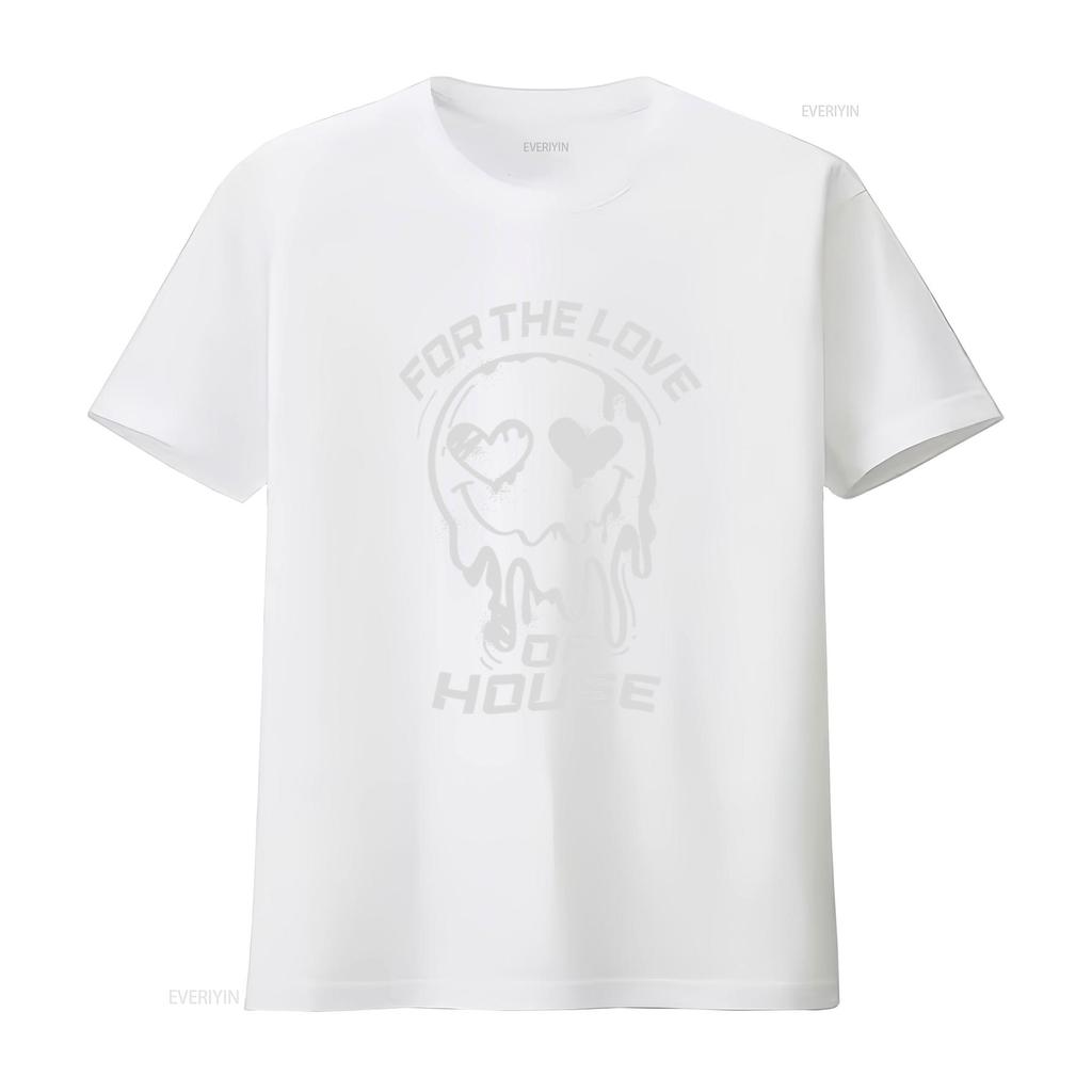 House Music T shirt For The Love Of Rave Clothing Party DJ Lovers vintage Washed Stylish graphic Stretched Soft Versatile