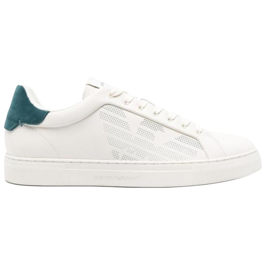 Emporio Armani Round Toe Lace-Up Low-Top Sneakers Men Sneakers White X4X598XR098T839