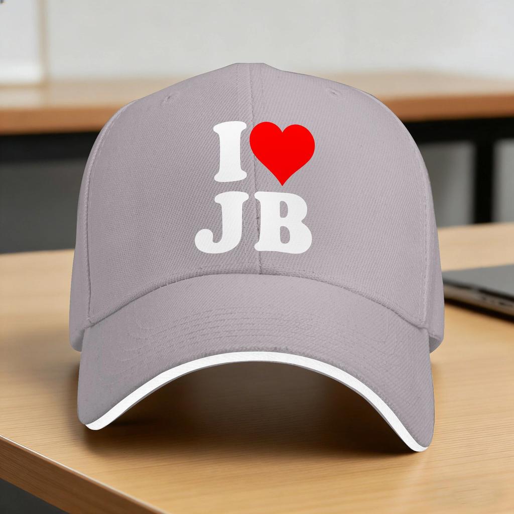 I Love Jb Heart Baseball Cap Outdoor Sports Dropshipping Hip Hop Hats Couple Women Street Style Custom Diy Baseball Caps