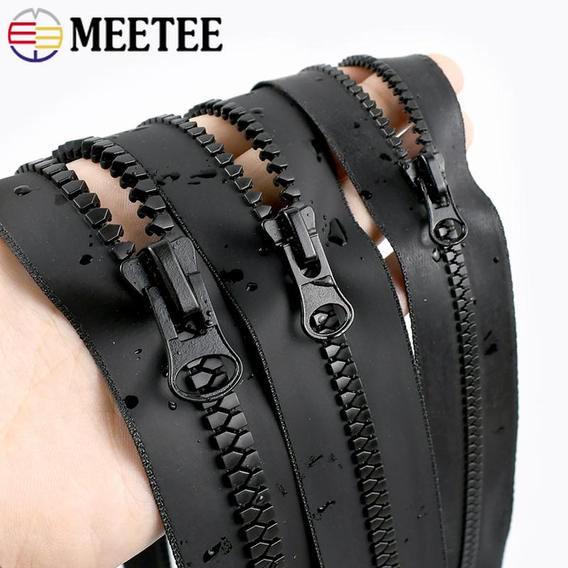 1-10M 5# 8# Waterproof Zipper with Puller Resin Zips for Jackets Shoes Raincoats Backpack Zippers Repair Replacement Accessories