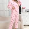 Women's Flannel Rib-Knit Pajama Set - Casual and Solid Color (2025)