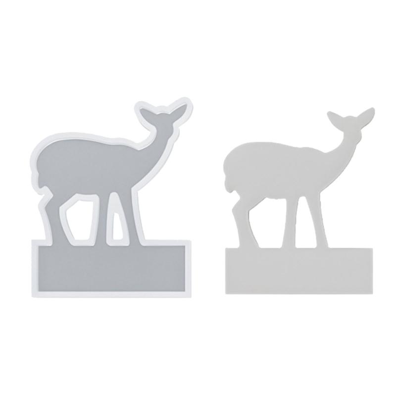 

Standing Elk Christmas Tree Resin Mold Desktop Candle Holder Base Silicone Mold for DIY Holiday Decoration Crafting