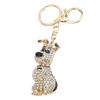 Cute Dog Shape Crystal Rhinestone Keychain Sparkling Bag Handbag Pendant for Women Girls White
