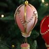Red Pink Christmas Hot Balloon Pendant Velvet Foam Christmas Lantern Pendant Exquisite Gold Powder Xmas Tree Hanging Ornaments