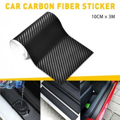 10cm*300cm Vinyl Carbon Sill Car Fiber Door Cover Plate Scuff Sticker Protector