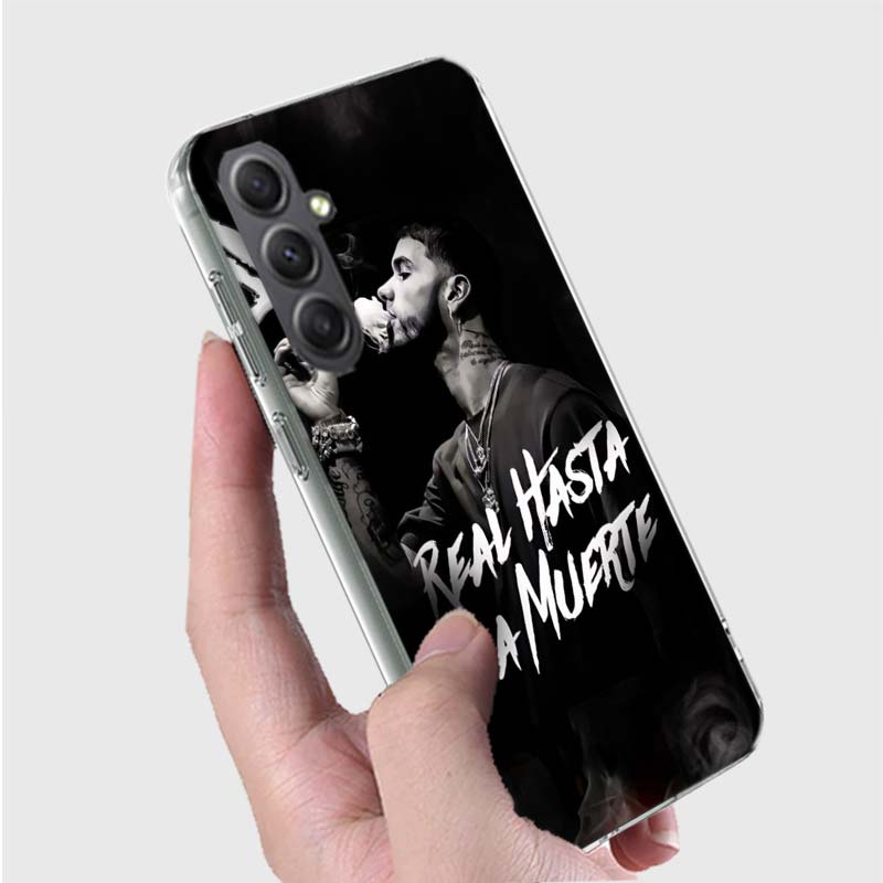 Rapper A-Anuel AA Real Phone Case for Samsung A16 A26 A36 A56 A17 A37 A57 A07 A06 A02S A03 A04S A05S Galaxy Note 20 10 A50S A71