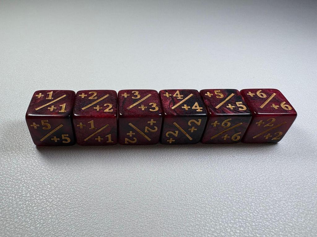 16mm Acrylic Dice for Adding and Subtracting 1-6 in Board Games and Educational Role-Playing