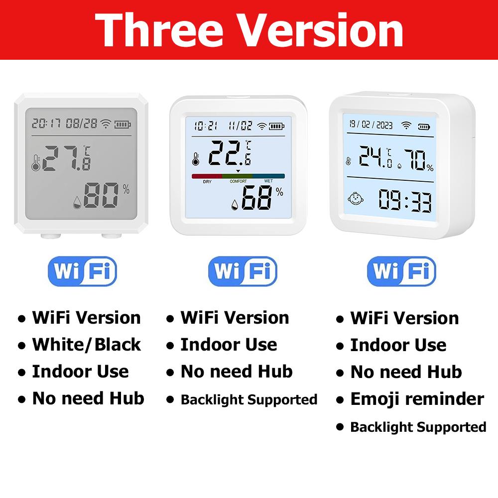 Newest Smart WIFI Temperature Humidity Sensor Hygrometer Thermometer Smart Life APP Control Moniter Support Alexa Assistant