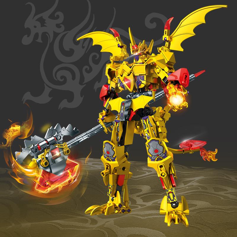 463pcs Creative Transforming Mecha Assemblage Building Blocks MOC Animal Combined Robot Mech Model Bricks Boys Toys Gifts