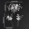 Europe and America Cross Border Bridal Wedding Headdress Flower White Spray Hair Comb Hairpin 3 Pieces Set Accessories