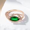 Rose Gold Color Rings For Women Unusual Green Natural Zircon Accessories Bride Wedding Vintage Fine Jewelry