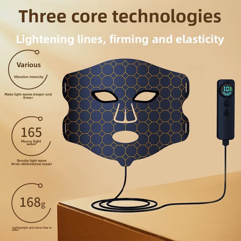 Color Light Silicone Mask Beauty Instrument LED Red and Blue Light Household Facial Skin Rejuvenation Photon Skin Rejuvenation Mask Beauty Instrument
