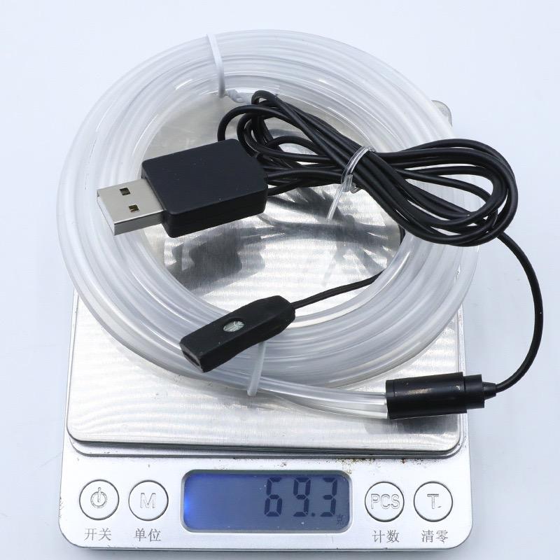 5M/16ft PMMA Side Glow Fiber Optic Cable Kit w/LED Aluminum Illuminator USB 5V 1.5W Car Interior Guide Light Source Decoration