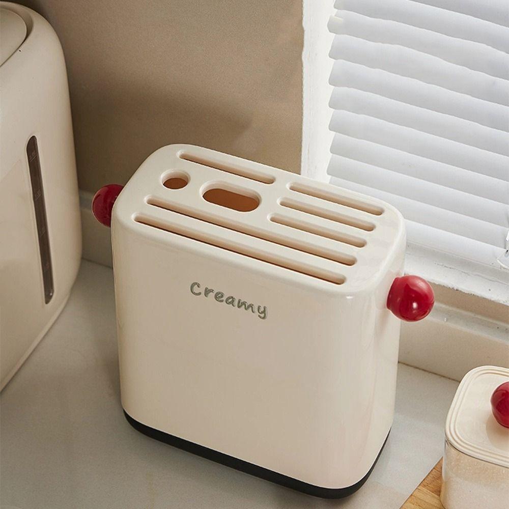 Plastic Kitchen Cutlery Holder Space Saving Cutlery Drying Rack Dopamine Knives Rack  Countertop