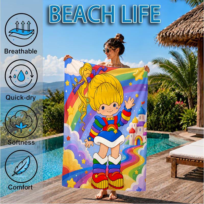 Rainbow Adventure Beach Towel, Microfiber Beach Towel, Perfect For Pool, Beach, Travel, Home Decor Beach Party Fan Gifts
