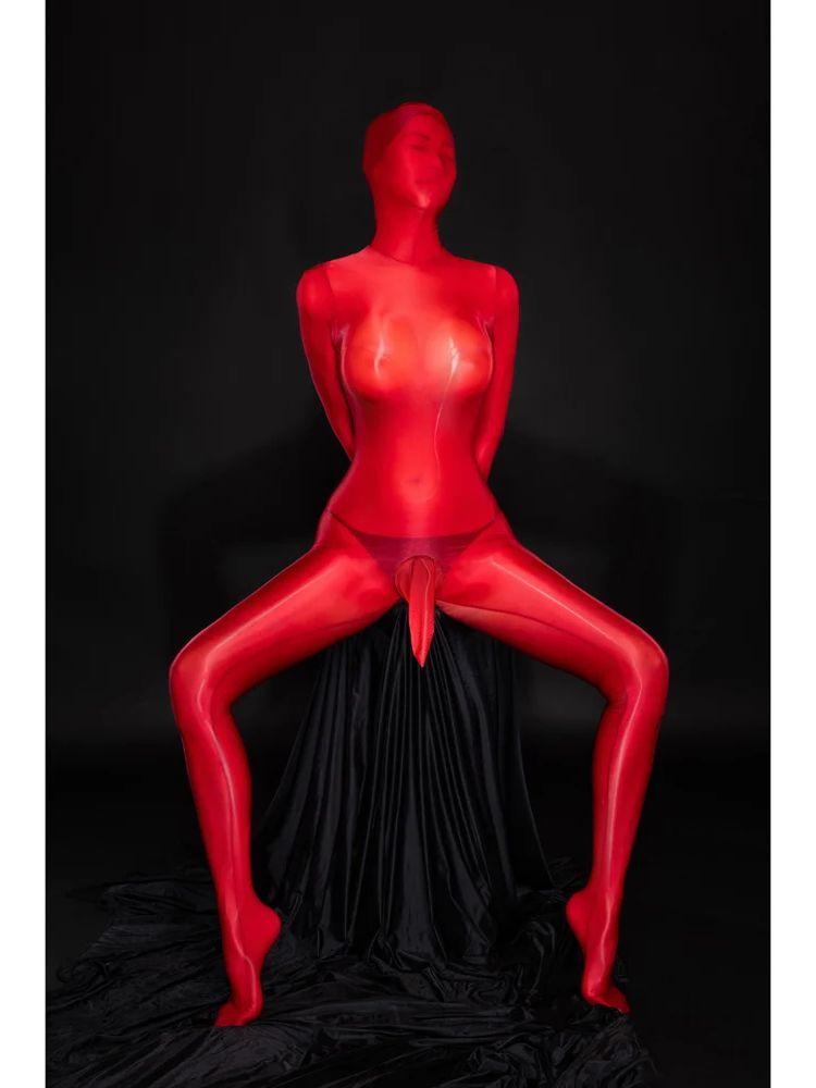 M Xl Separate Fingers Synthetic Fiber Catsuit Bodystocking Penis Sheath Hooded Zentai Jumpsuit Transparent Leggings Leotard Conjoined Intimate Wear